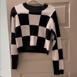 Grey Lab Checkered Sweater Size Small